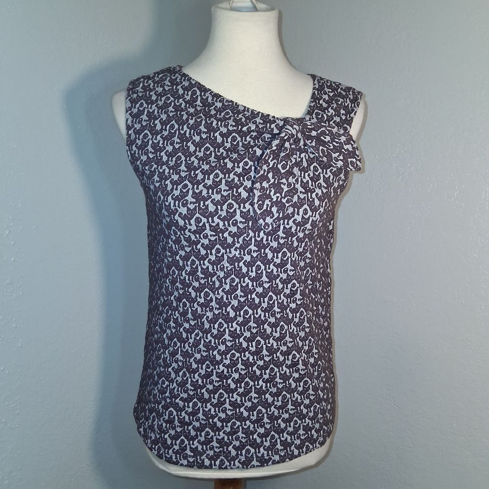 Maeve-Anthropologie Cat Patterned Sleeveless Top Size XS